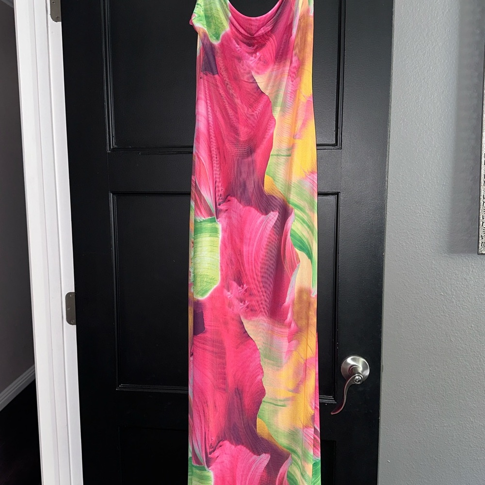 Miss Lola Colorful Mesh Dress